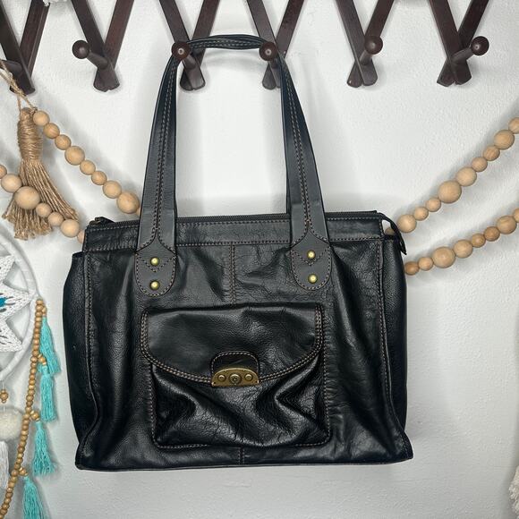 Fossil Black Leather Shoulder Bag - Picture 1 of 6
